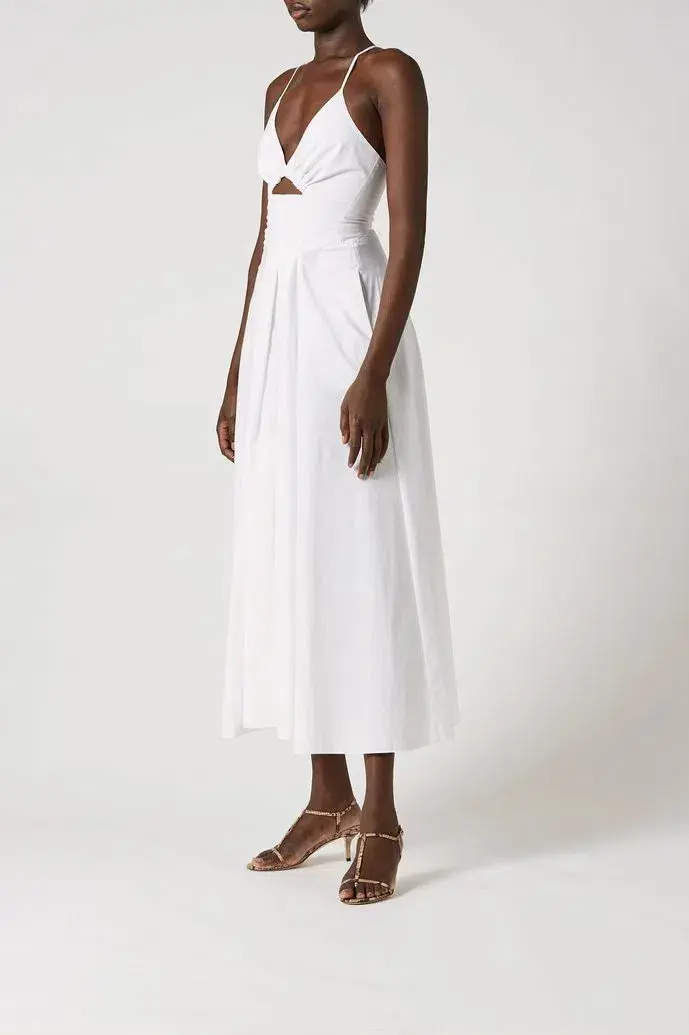 Scanlan Theodore Cotton Strappy Dress White Size 8 - Image 2
