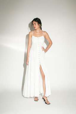 Aje Mimosa Tiered Maxi Dress White Size 8 for rent on The Volte - image 1