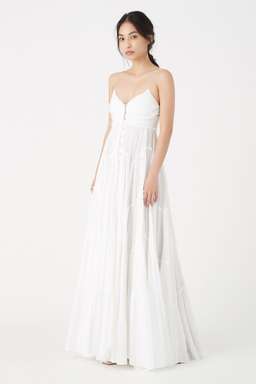 Aje Mimosa Tiered Maxi Dress White Size 8 for rent on The Volte - image 2