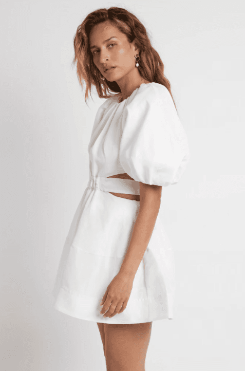 Aje Psychedelia Cut Out Mini Dress White Size 10 for rent on The Volte - main image