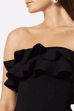 Scanlan Theodore Crepe Knit Strapless Dress Black Size 8 for rent on The Volte - image 3