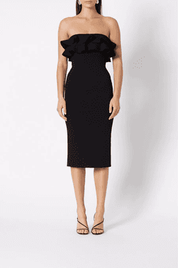 Scanlan Theodore Crepe Knit Strapless Dress Black Size 8 for rent on The Volte - image 1