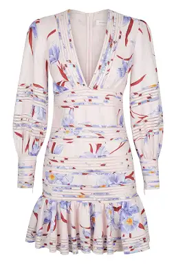 Zimmermann Corsage Linear Mini Dress Lilac / Jacaranda Orchid Print Size 8 for rent on The Volte - image 4