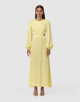 The Wolf Gang Marrakesh Cut Out Maxi Dress Lemon - Size 8