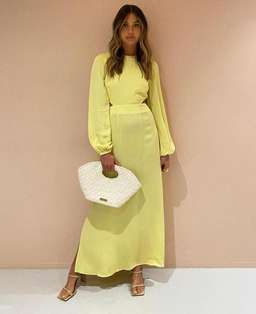 The Wolf Gang Marrakesh Cut Out Maxi Dress Lemon - Size 8