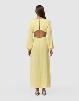 The Wolf Gang Marrakesh Cut Out Maxi Dress Lemon - Size 8