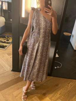 Zimmermann One-shoulder Snake Print Silk Crepe De Chine Midi Dress Print Size 6