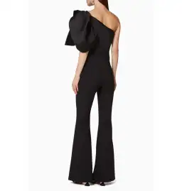 Solace London Laney Statement Sleeve Jumpsuit Black Size AU 10 for rent on The Volte - image 2