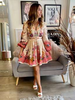 Zimmermann Tropicana Plunge Mini Dress Print Size 1/8 for rent on The Volte - image 3