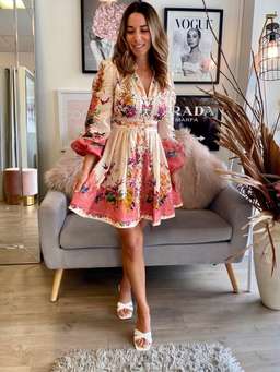 Zimmermann Tropicana Plunge Mini Dress Print Size 1/8 for rent on The Volte - image 2