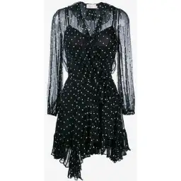 Zimmermann Silk Ruffle Polka Dot Wrap Mini Dress Black Size 8 for rent on The Volte - image 4
