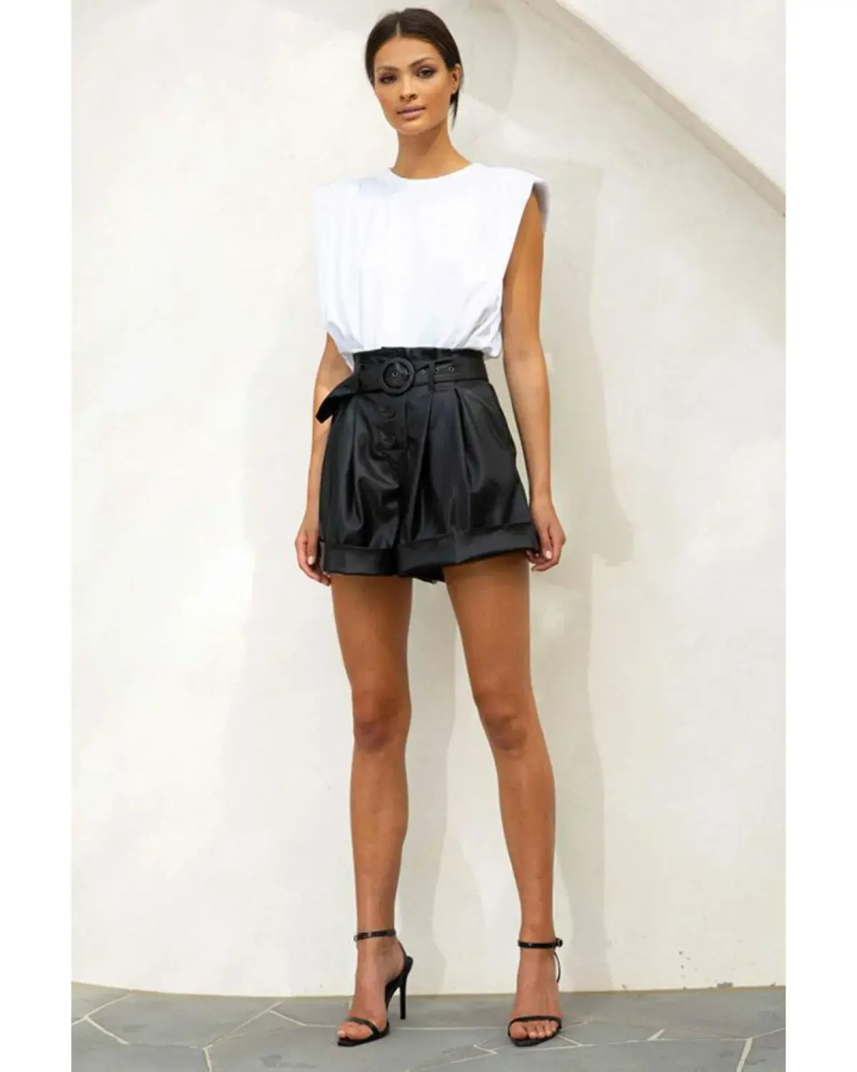 Misha Collection Nevaeh Leather Short Black Size AU 8 - Image 1