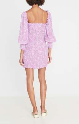 Faithfull The Brand Gombardy Mini Dress Stevie Floral Lavender