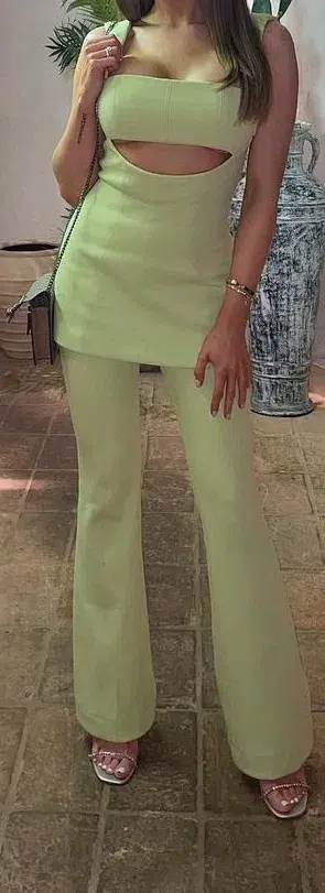 MISHA Costanza Jumpsuit Green Size 10 for rent on The Volte - main image