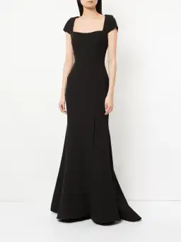 Rebecca Vallance Adriatic Open Back Gown - black size 6 for rent on The Volte - image 1