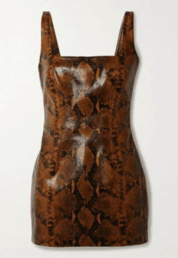 GAUGE81 Kaoma Snake-Effect Faux Leather Mini Dress Print Size 8