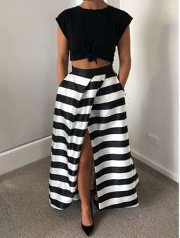 Nicholas ball striped skirt black white stripe size 8 for rent on The Volte - image 1