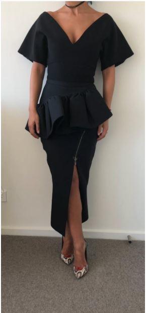 Maticevski top and skirt black size 8 for rent on The Volte - main image
