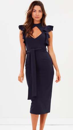 Pasduchas Pow Wow Midi Dress Navy Size 10 for rent on The Volte - image 1