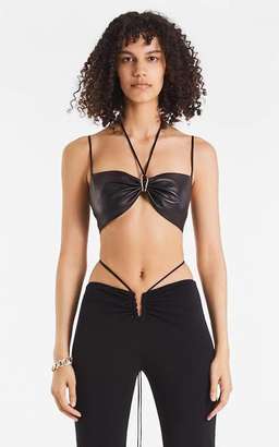 Dion Lee Leather Single Link Bra Black Size 8 for rent on The Volte - image 1