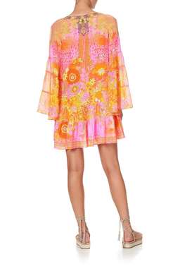 Camilla A-line Gathered Dress Print Size 8