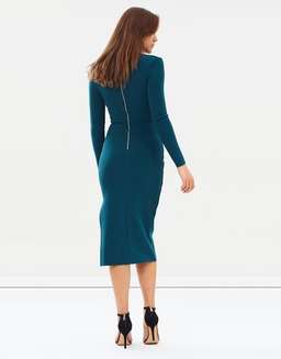 Bec and Bridge L/S Tasha Midi Dress - Emerald Green