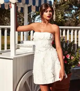 Kookai Fleur Mini Dress White Size 12 for rent on The Volte - image 2