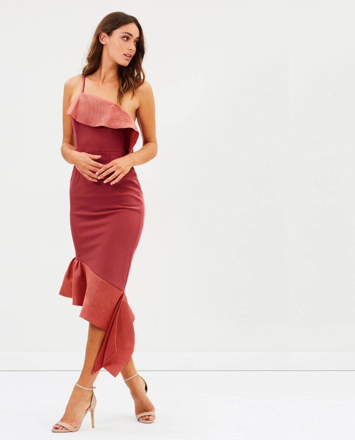 Talulah Expression One Shoulder Midi Dress Pink Size 6 - Image 1