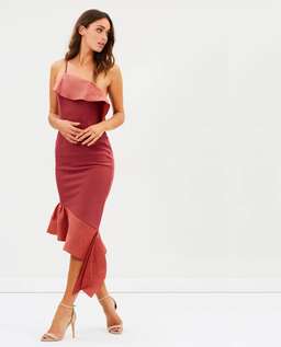 Talulah Expression One Shoulder Midi Dress Pink Size 6 for rent on The Volte - image 1