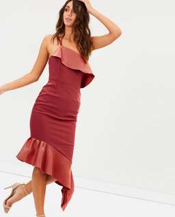 Talulah Expression One Shoulder Midi Dress Pink Size 6 for rent on The Volte - image 2