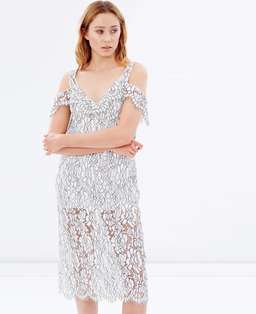 Keepsake the Label Heartbreaker Lace Dress White Size 12 for rent on The Volte - image 1