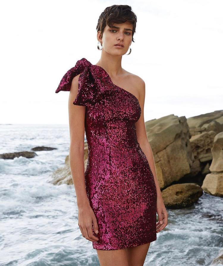 By Johnny Flash tied up mini pink sequin size 8 for rent on The Volte - main image