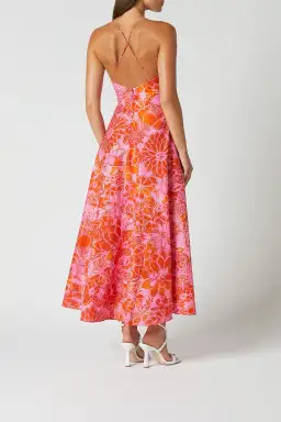 Scanlan Theodore Cotton Strappy Midi Dress Tangerine Size 8 for rent on The Volte - image 2