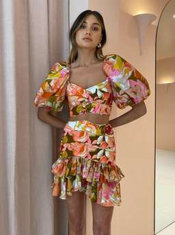 Acler Porter Top & Skirt Set Print Size 10 for rent on The Volte - image 1