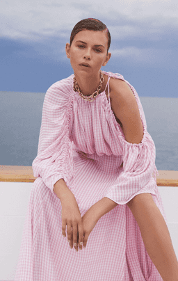 Scanlan Theodore Gingham Drawcord Top and Skirt Set Pink Size 8 for rent on The Volte - image 2