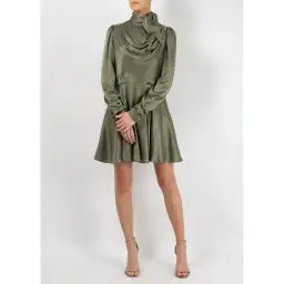 Zimmermann Scarf Swing Mini Dress Olive Green Size 0 / AU 8