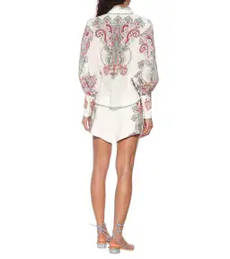 Zimmermann Ninety-Six Filigree Shirt White Lennon Paisley Print Size 8/Size 0 for rent on The Volte - image 2