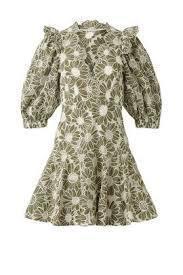SANDRO embroidered floral green mini dress for rent on The Volte - main image