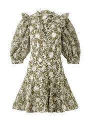 SANDRO embroidered floral green mini dress for rent on The Volte - image 7