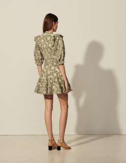 SANDRO embroidered floral green mini dress for rent on The Volte - image 5