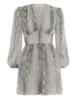 Zimmermann Corsage Fluted Playsuit Python Print Size 0P / AU 6 for rent on The Volte - image 4