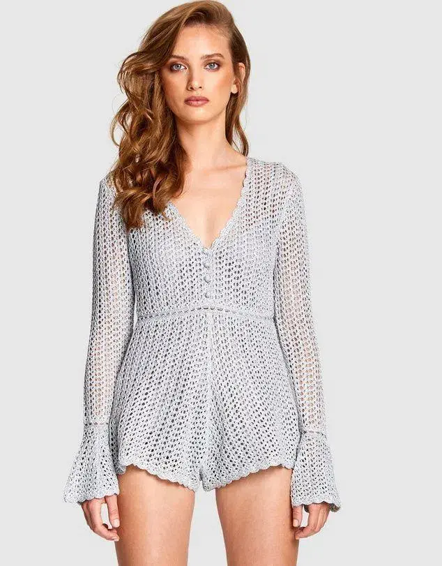 Alice McCall Magic Playsuit Silver Size 4 for rent on The Volte - main image