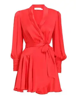 Zimmermann Silk Wrap Mini Dress Red Size 0P / Au 6 for rent on The Volte - image 2