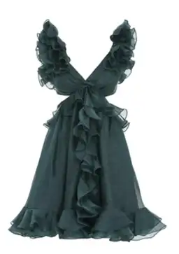 Zimmermann Ladybeetle Ruffle Mini Dress Green Size 0P / Au 6 for rent on The Volte - image 3