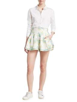 Zimmermann Whitewave Honeymooners Shorts Teal Poppy Floral Size 0 / AU 8 for rent on The Volte - image 3
