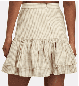 SIGNIFICANT OTHER - Creme plaid ruffled mini skirt (Size 6) for rent on The Volte - image 3