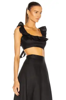 Zimmermann Riders Frill Neck Cropped Top Black Size 6 for rent on The Volte - image 2