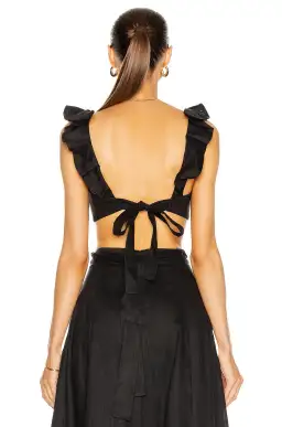 Zimmermann Riders Frill Neck Cropped Top Black Size 6 for rent on The Volte - image 3