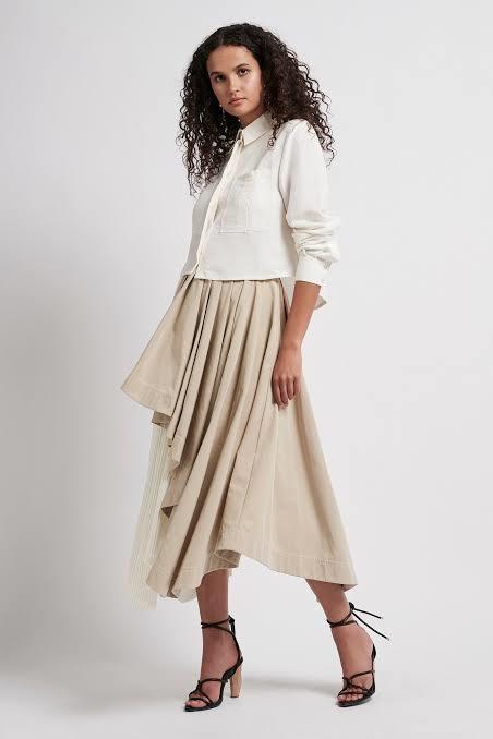 Aje Consonance Skirt White/Brown Size 4 for rent on The Volte - main image
