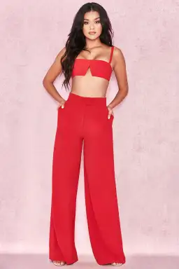 House of CB Leela Crepe V Wire Bralet Set Red Size 6 for rent on The Volte - image 1